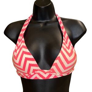 Pink and Coral Zigzag Swim Top